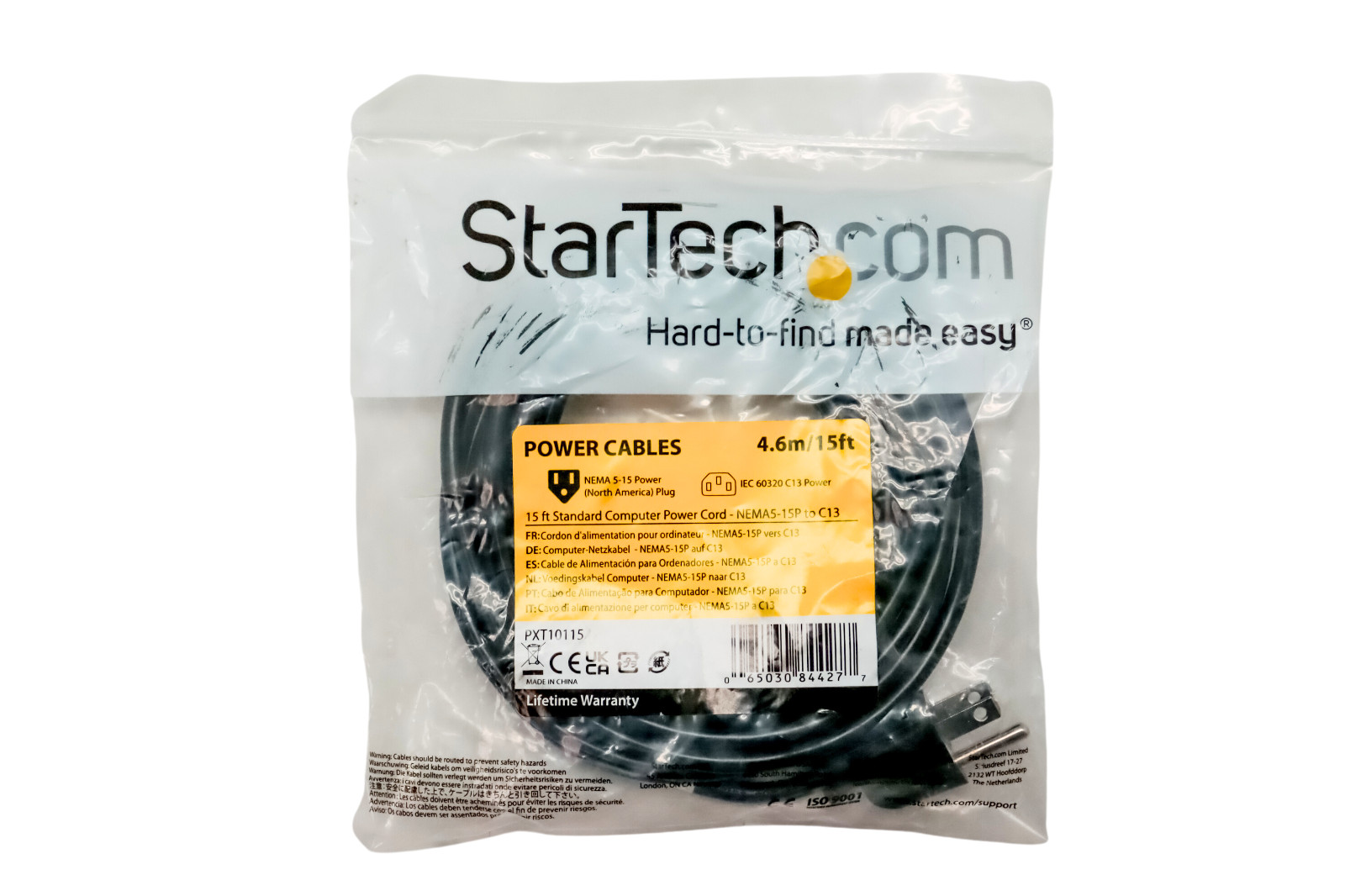 StarTech.com Power Cables 15ft Standard Computer Power Cord - NEMA5-15P to C13