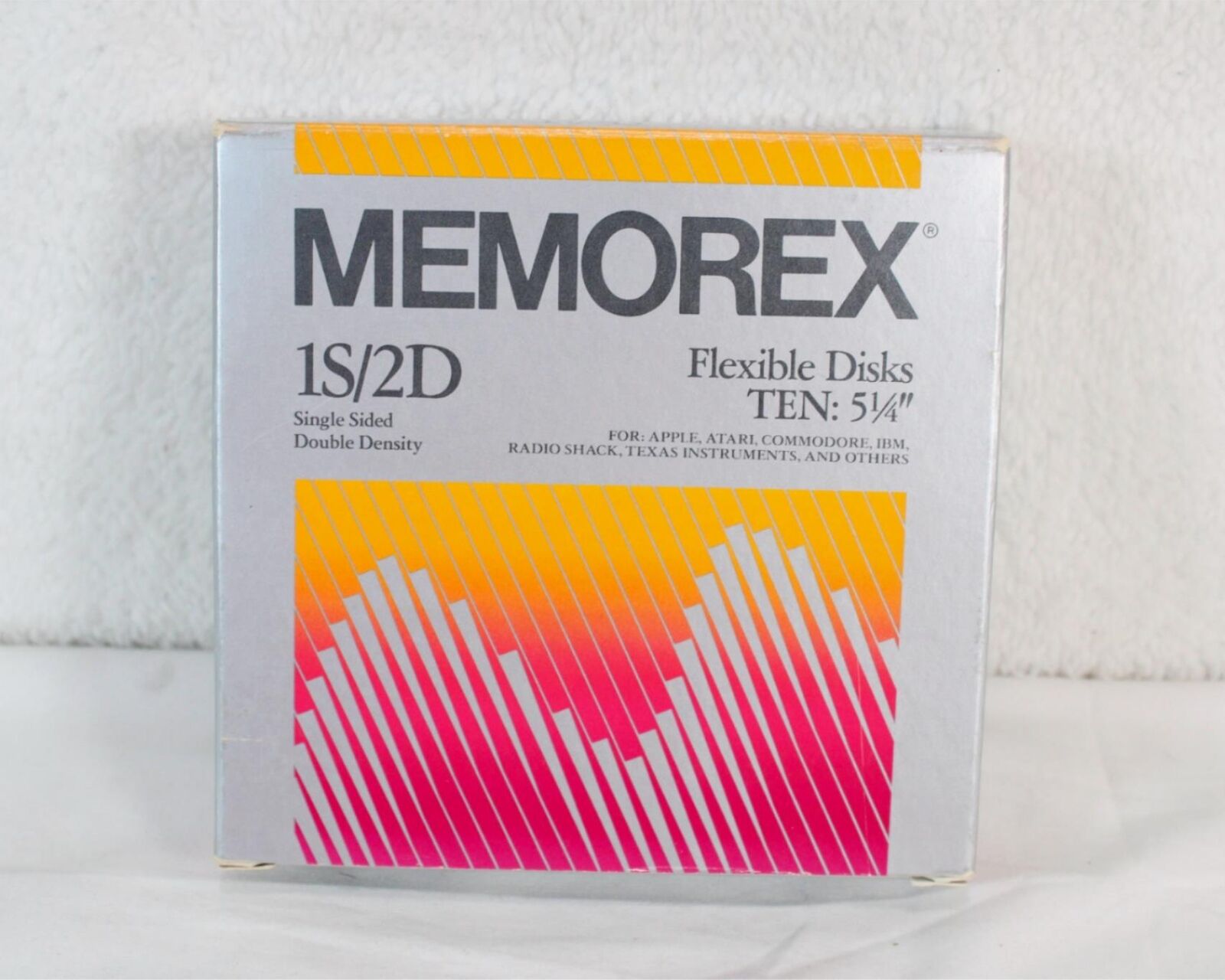 Vintage Memorex Floppy Disks Ten 5-1/4 1S/2D Single Sided 7 Disc ONLY A296