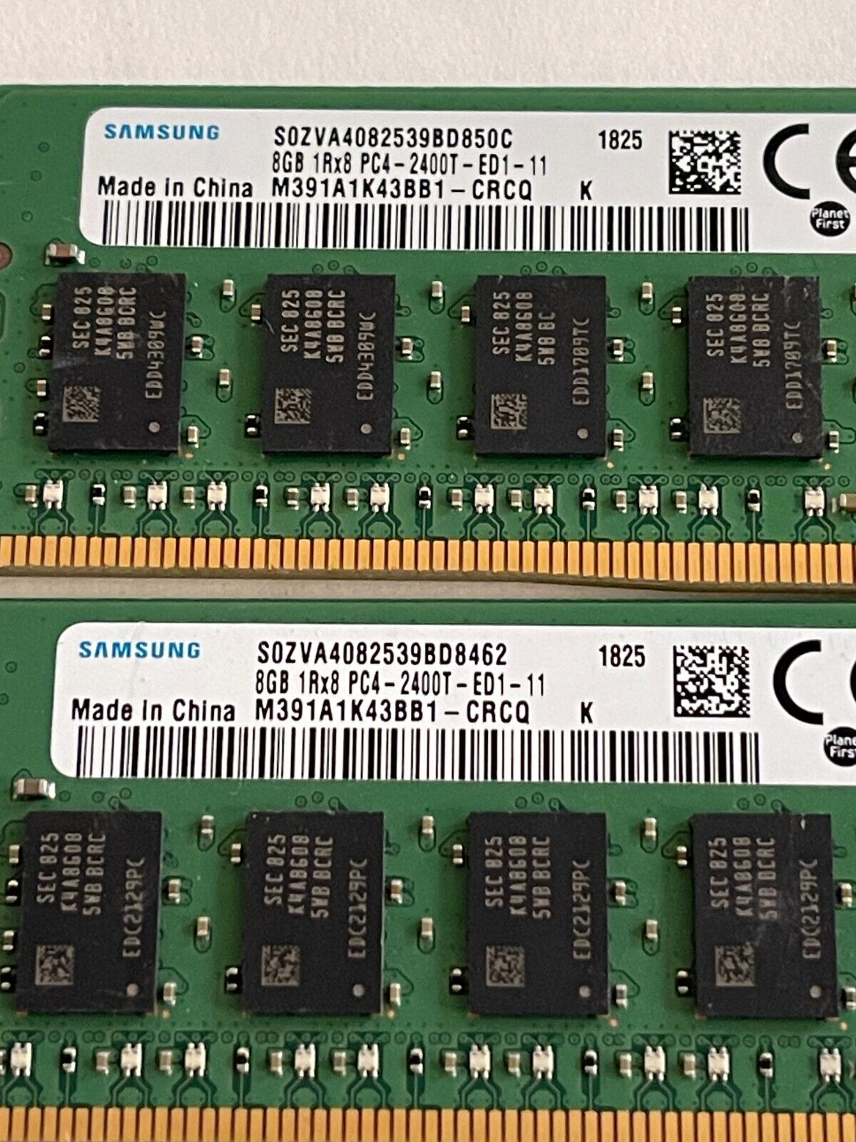 16GB (2X8GB) SAMSUNG 8GB PC4-2400T RAM MEMORY M391A1K43BB1-CRCQ