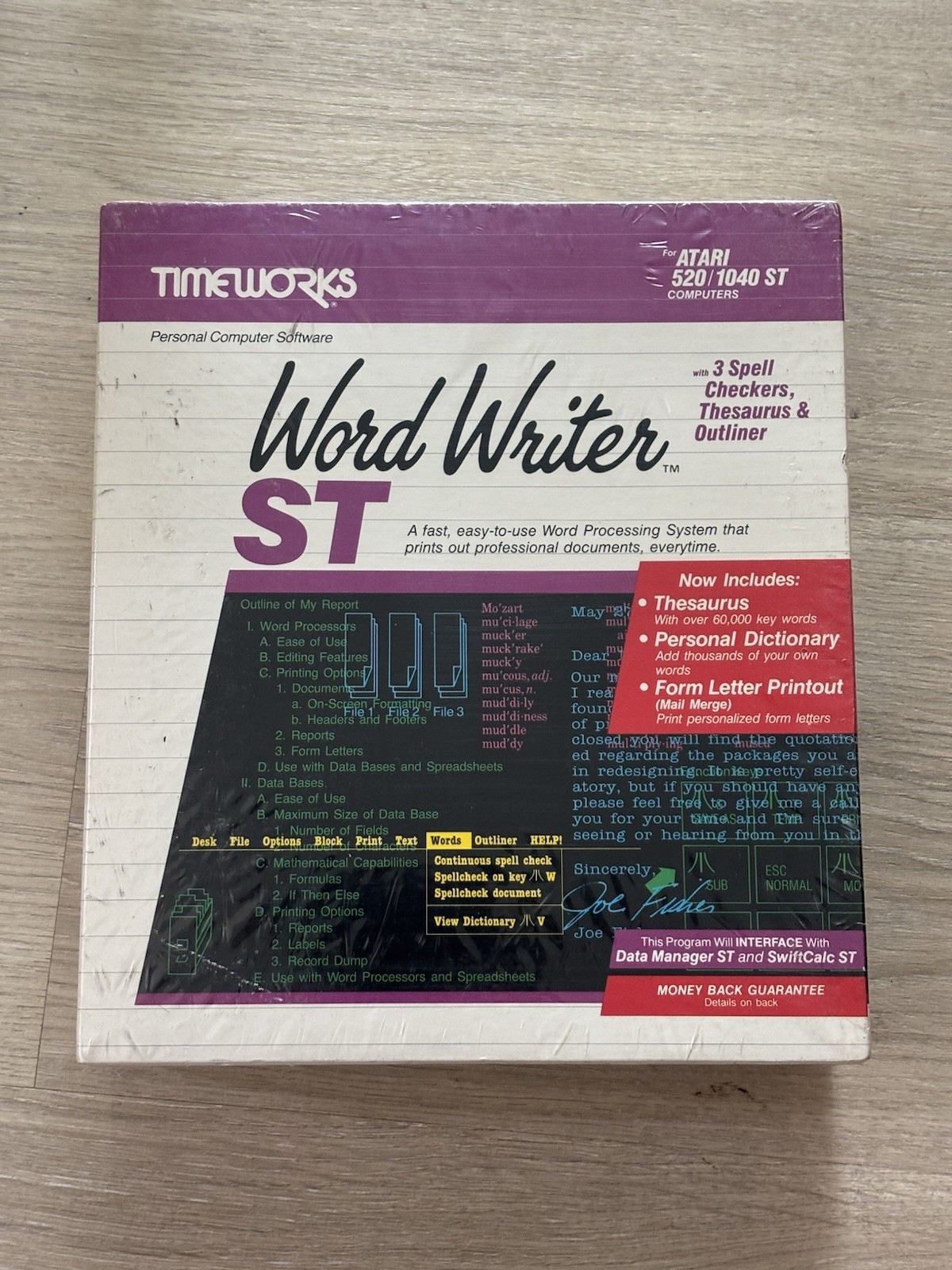NEW Vintage Timeworks Word Writer For Atari 520/1040 ST Computer SEALED