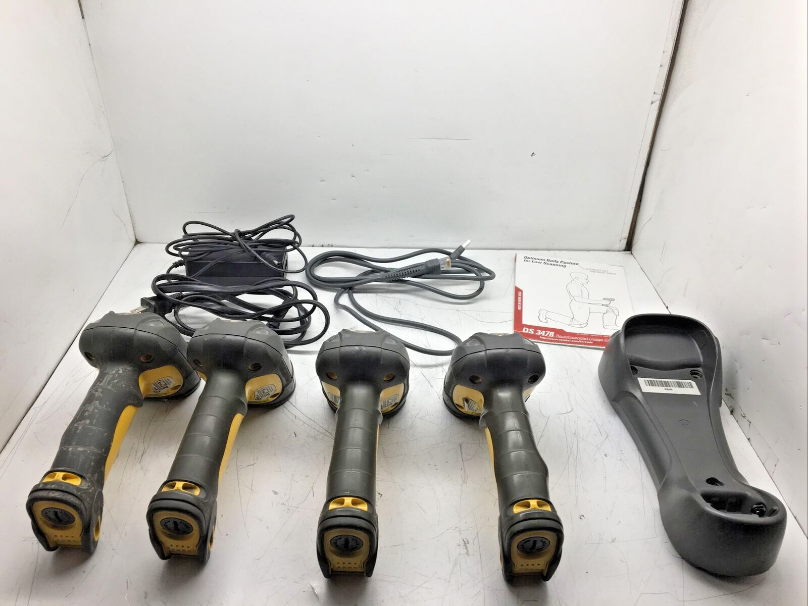 Lot of 4 Motorola Symbol DS3478-SF20005WR Barcode Scanner with 1 STB3478 Charger