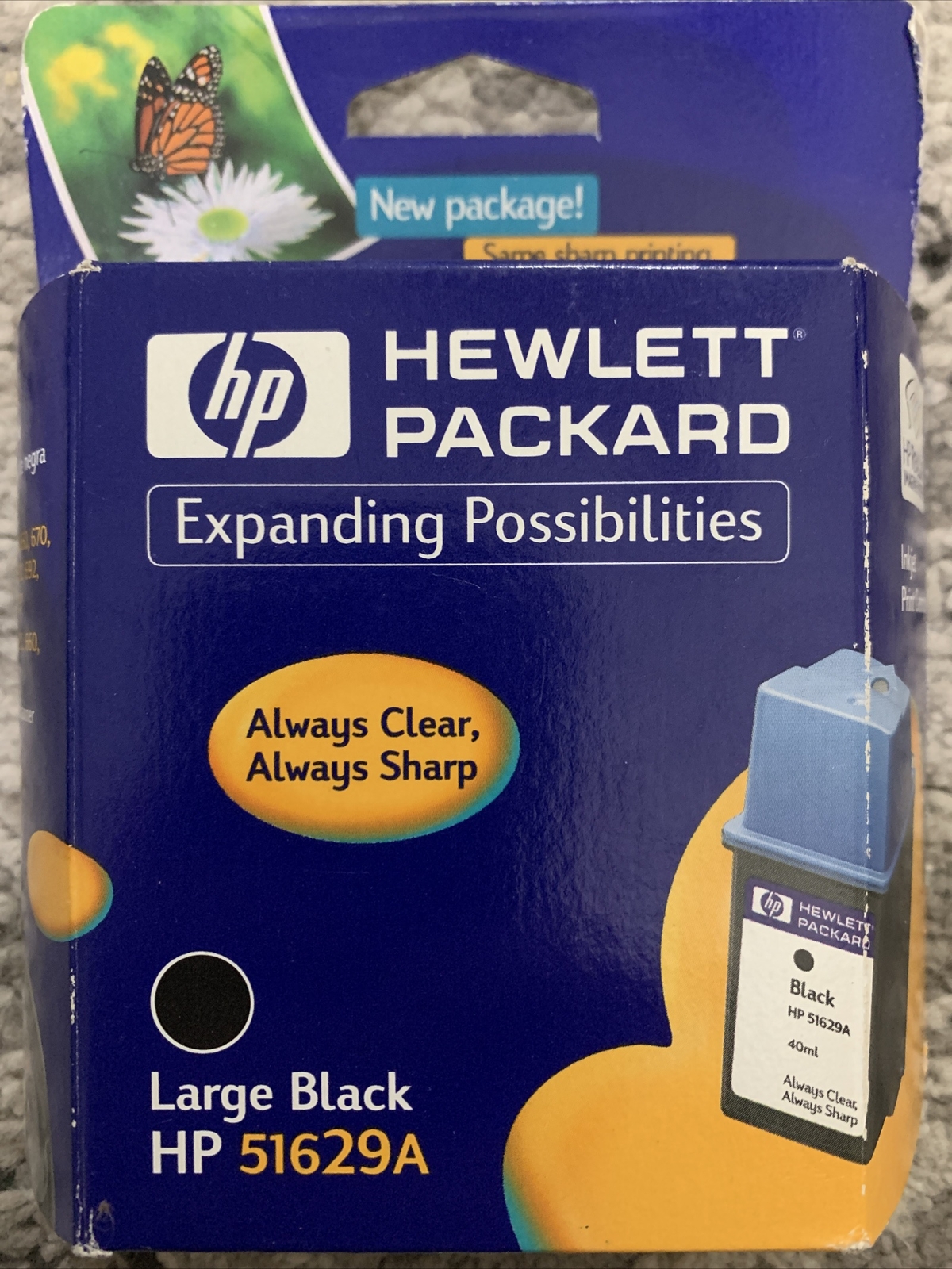 NEW OEM HP 29 Large Black Ink Cartridge 51629A Genuine Exp 2/2000
