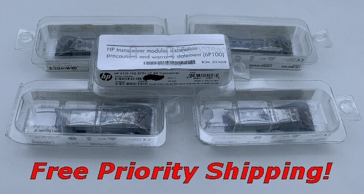 (5) HP X130 10G SFP+ LC SR Transceiver JD092B Genuine HPE OEM Brand NEW
