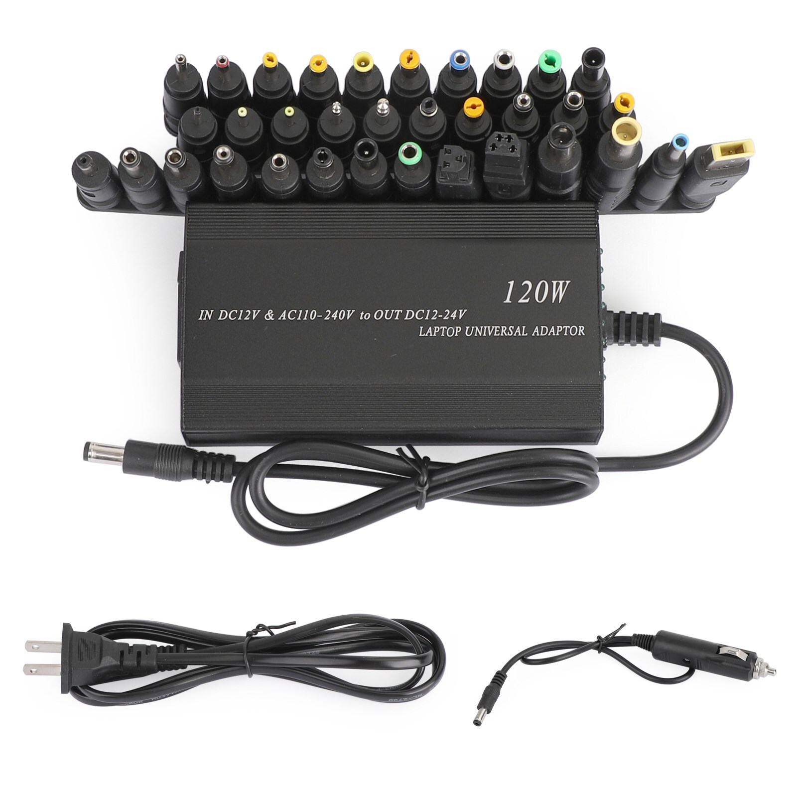 120W Car Home 34 Tips Power Supply Adapter Charger for Laptop Notebook US Plug.