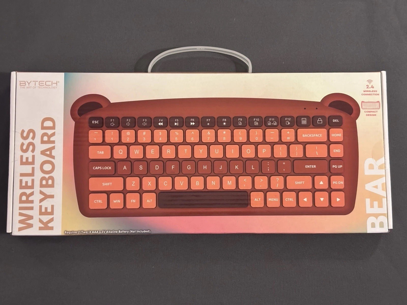Bytech Wireless Bear Compact Keyboard Plug & Play QWERTY Brown BY-KB-WS-102-BR