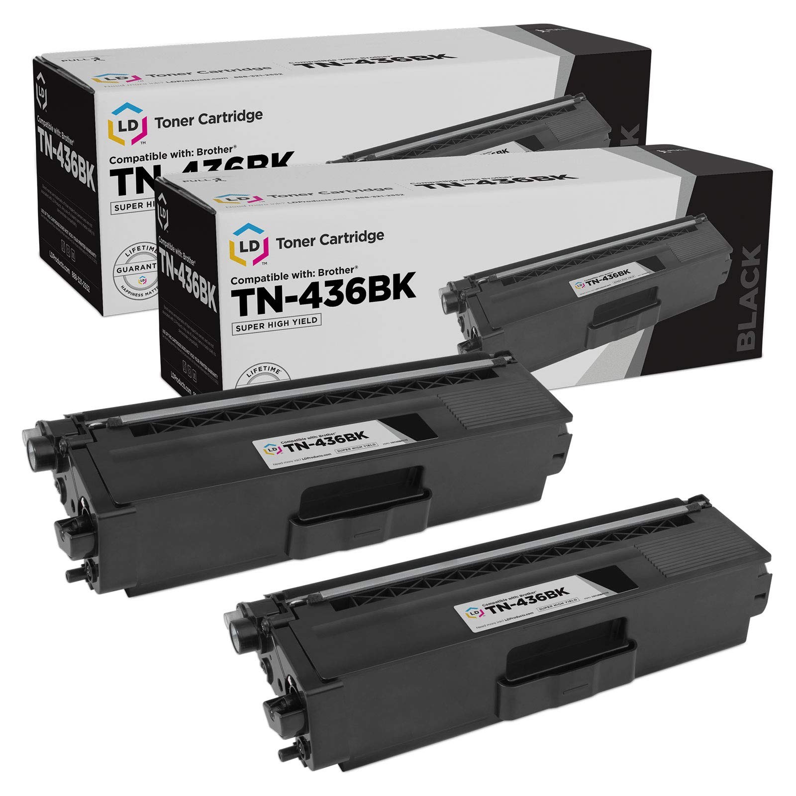 LD 2PK Compatible Black Toner for Brother TN436 TN436BK HL-L8360CDW MFC-L8900CDW