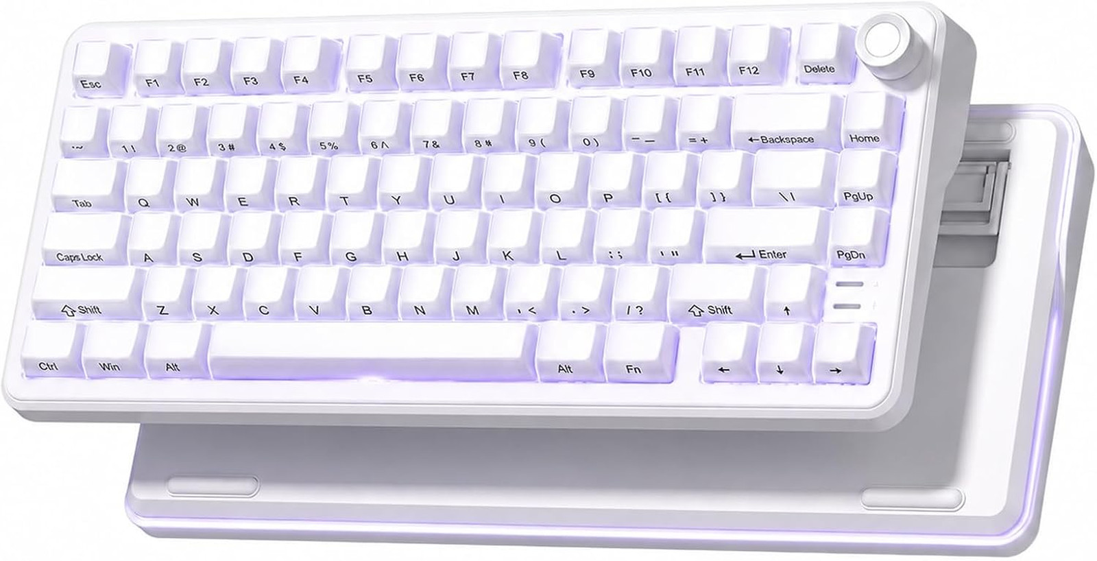 Wireless Mechanical Gaming Keyboard with Knob, 75 Percent Compact RGB Backlit