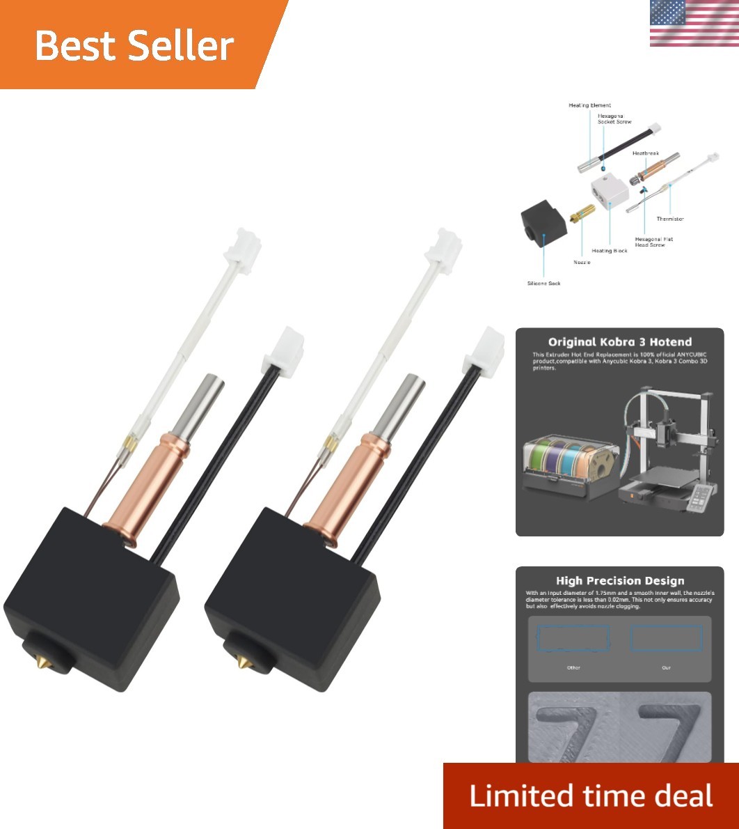 2PCS Kobra 3/Kobra 3 V2 Combo Hotend 3D Printer All Metal Extruder Hot End Re...