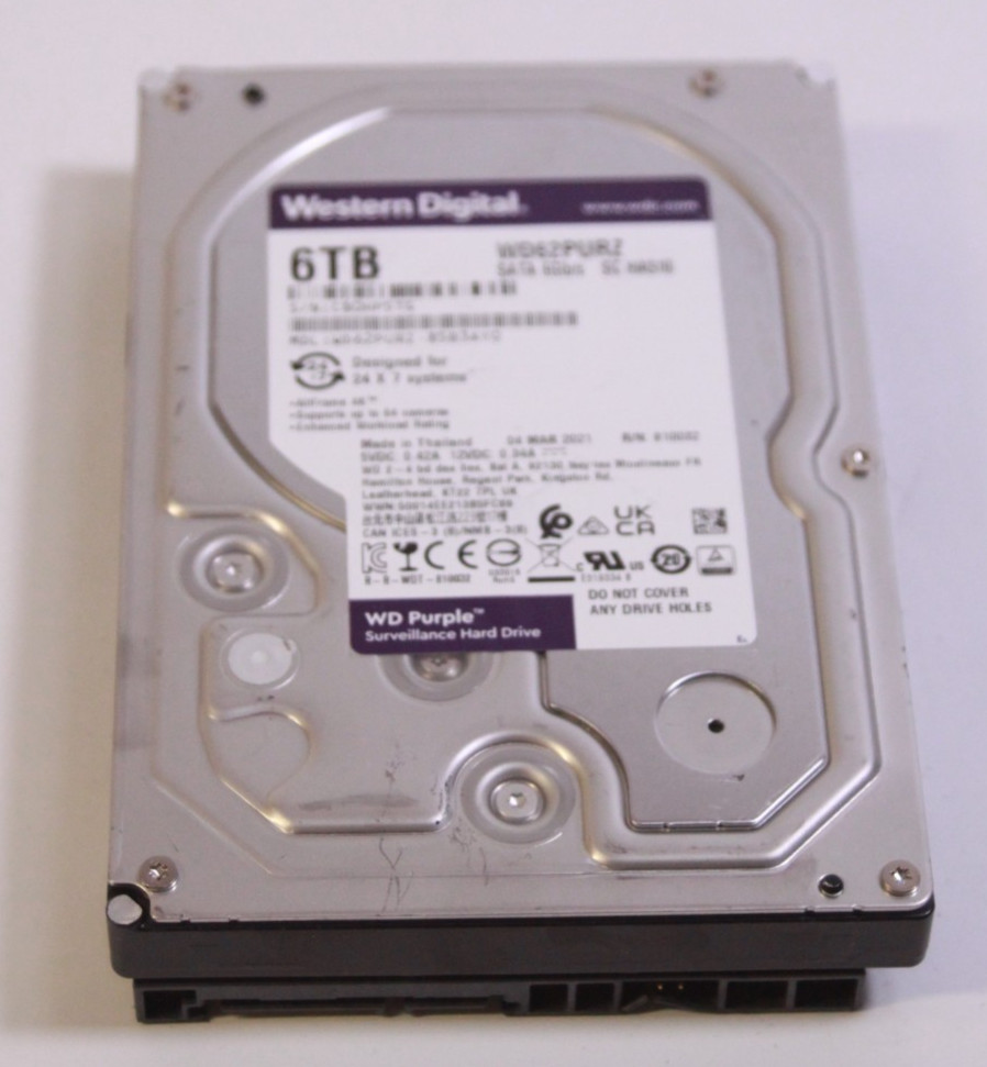 Western Digital Purple 6 TB Internal 5400 RPM 3.5" WD62PURZ HDD READ