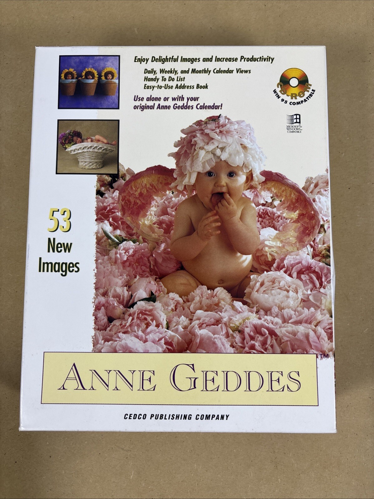 Anne Geddes CD-ROM Background Images Software for windows 95 Vintage Used