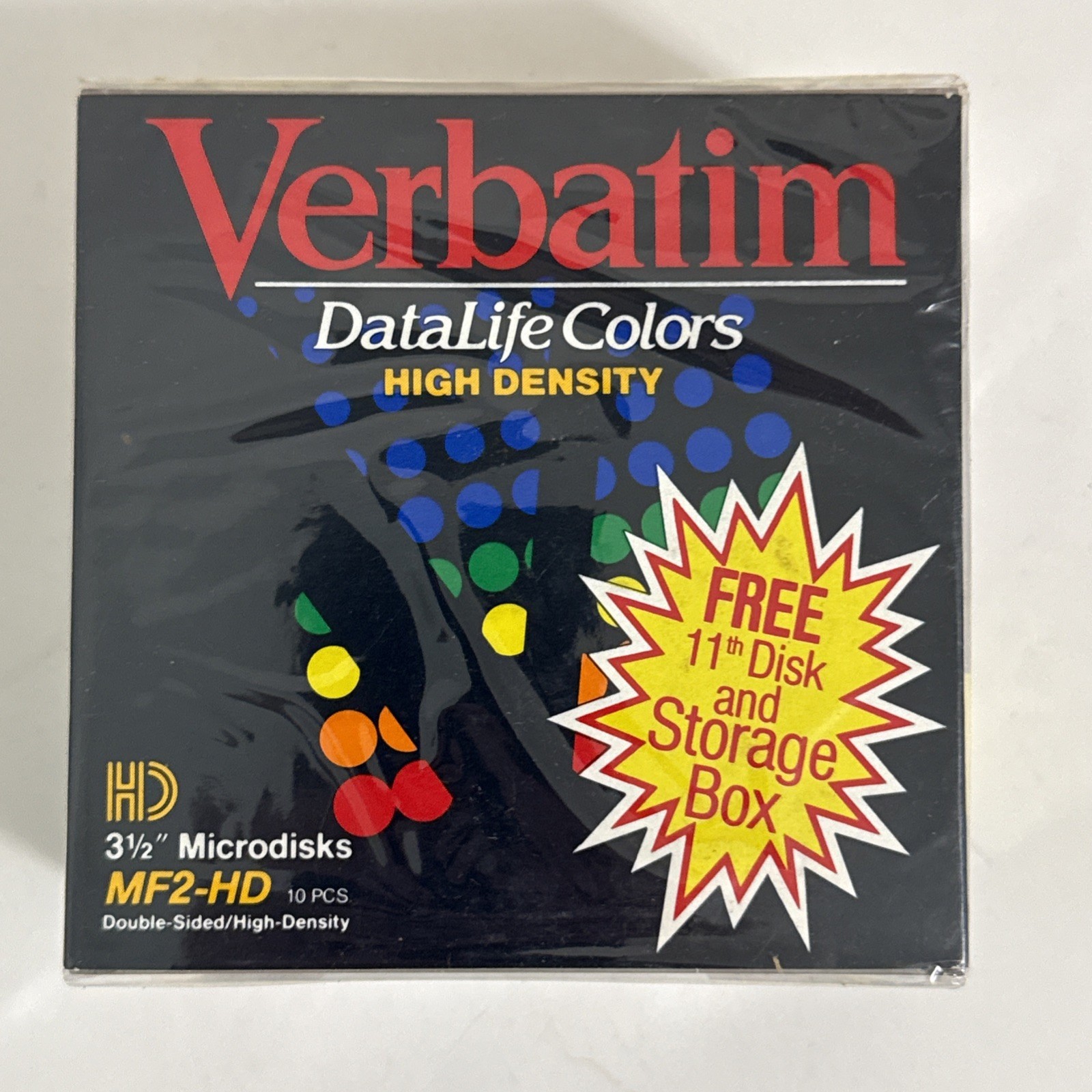Verbatim DataLife 3.5" Floppy Disks MF2-HD High Density Lot of 11 w/Storage Box
