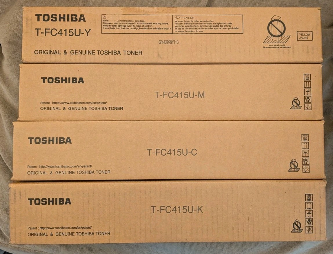 Toshiba T-FC415U Genuine Toner Cartridges Set KYCM For eStudio 2515AC,5015AC NEW
