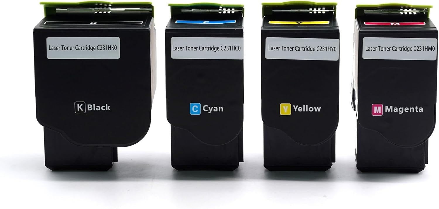 LeciRoba Toner Cartridge 4-Pack For Lexmark C2325 C2535 MC2640 Series Printers