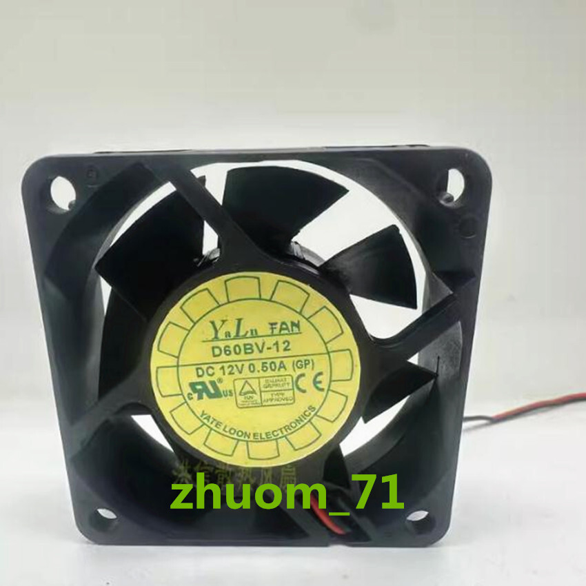 1PC YaLn D60BV-12 6025 12V 0.50A 6CM High air volume cooling fan