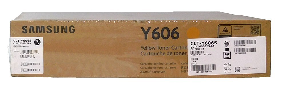 Samsung CLT-Y606S Yellow Toner Cartridge 2-Pack for MultiXpress CLX-9350/9352