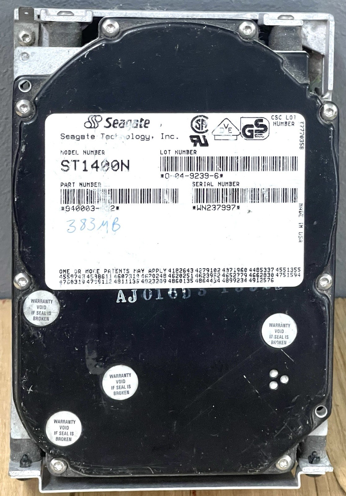 Vintage Seagate SCSI ST1400N HDD