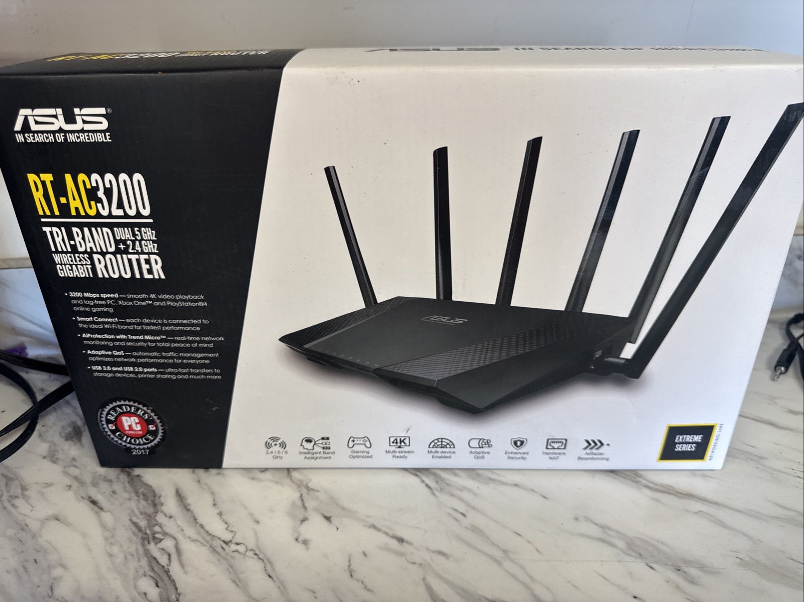 ASUS RT-AC3200 1300 Mbps 4 Port Tri-Band Wireless Router (RT-AC3200)