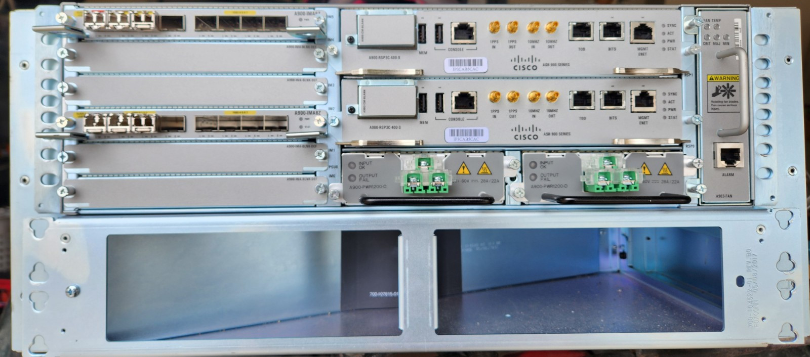 Cisco ASR-903 Router Chassis Complete With Modules, Power And Air Deflector