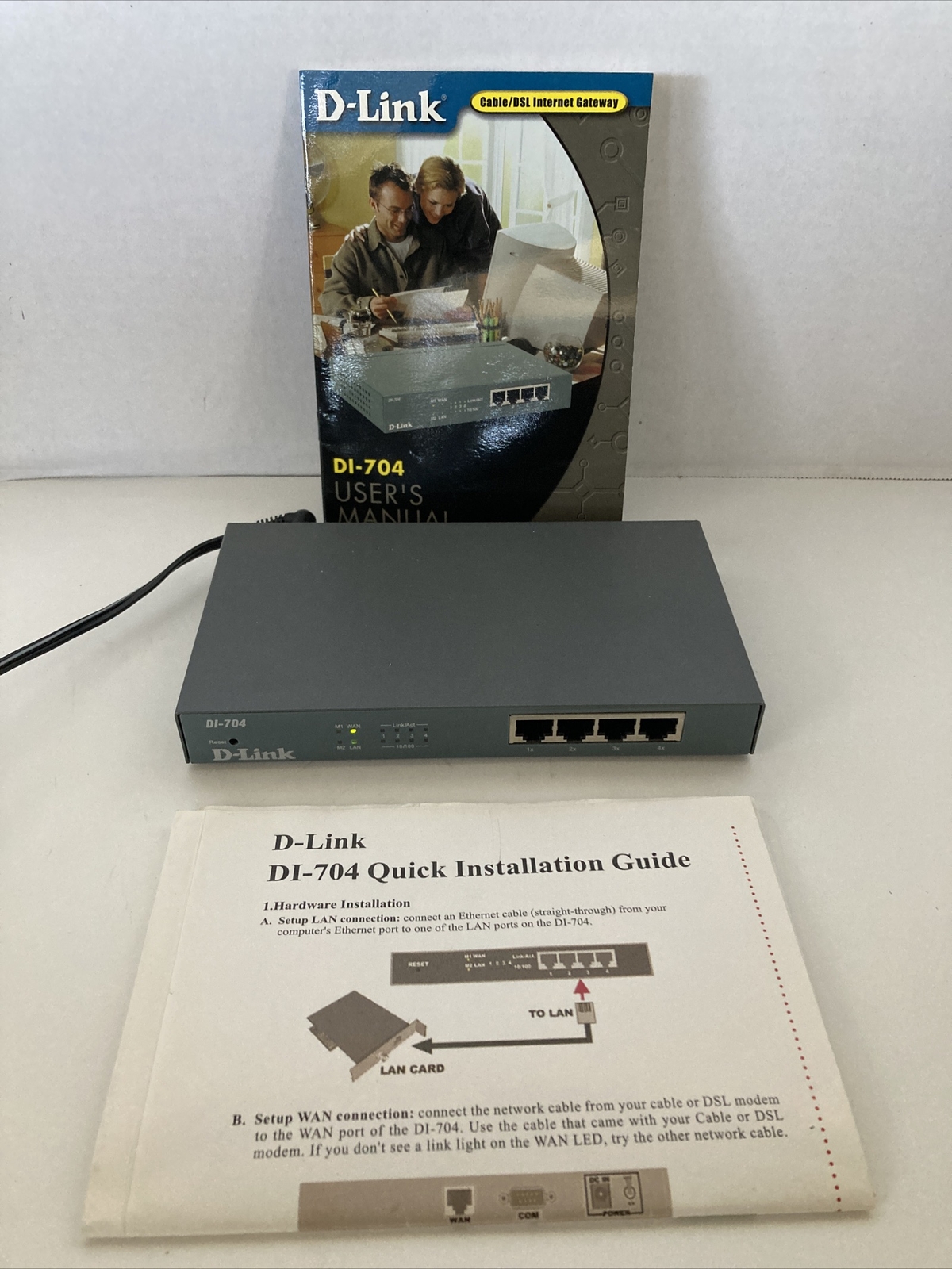 D-Link DI-704 Internet Gateway and Firewall with 4 Port Switch W/ User’s Manual