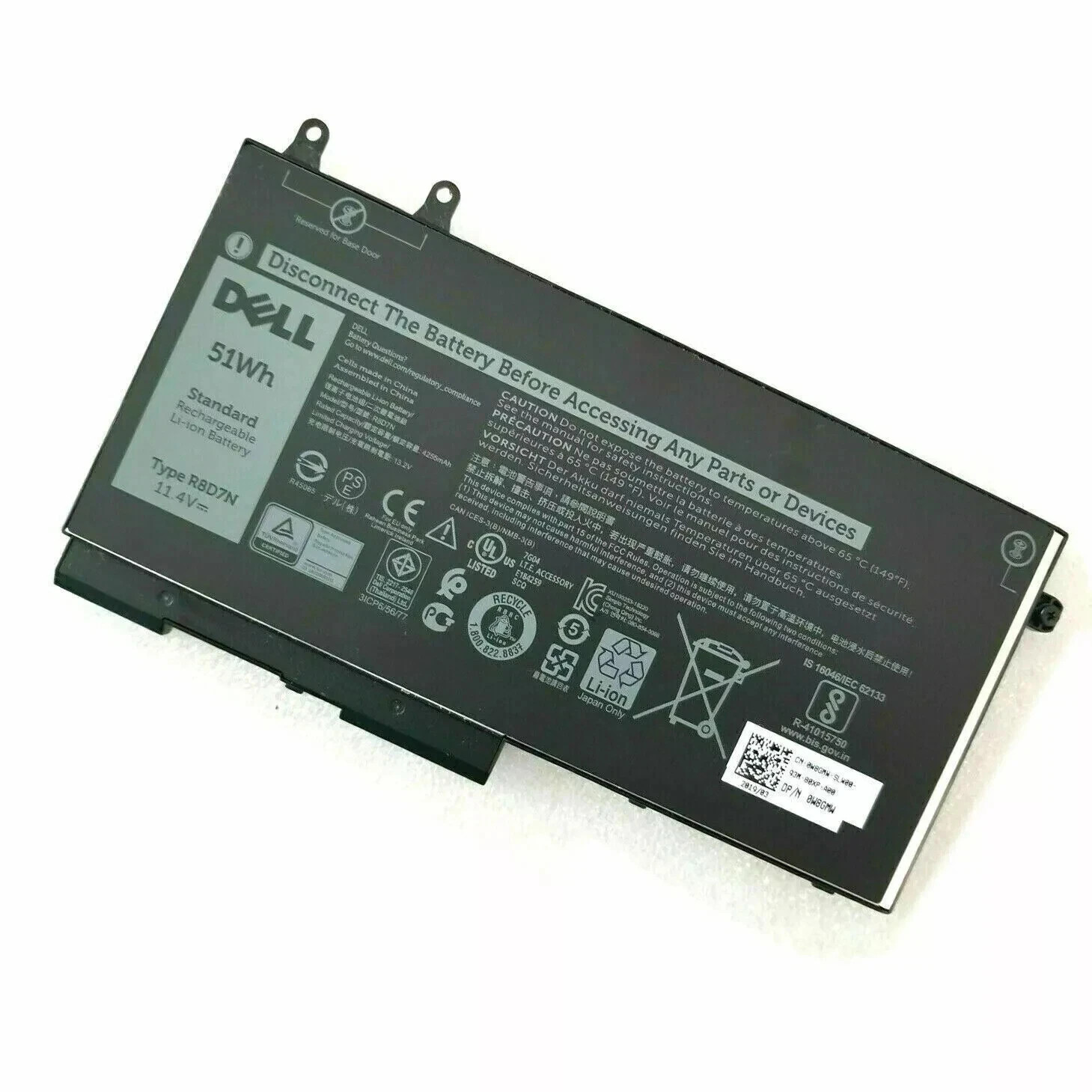 Genuine R8D7N Battery For Dell Precision 3540 3550 Latitude 5400 5500 XV8CJ 51WH