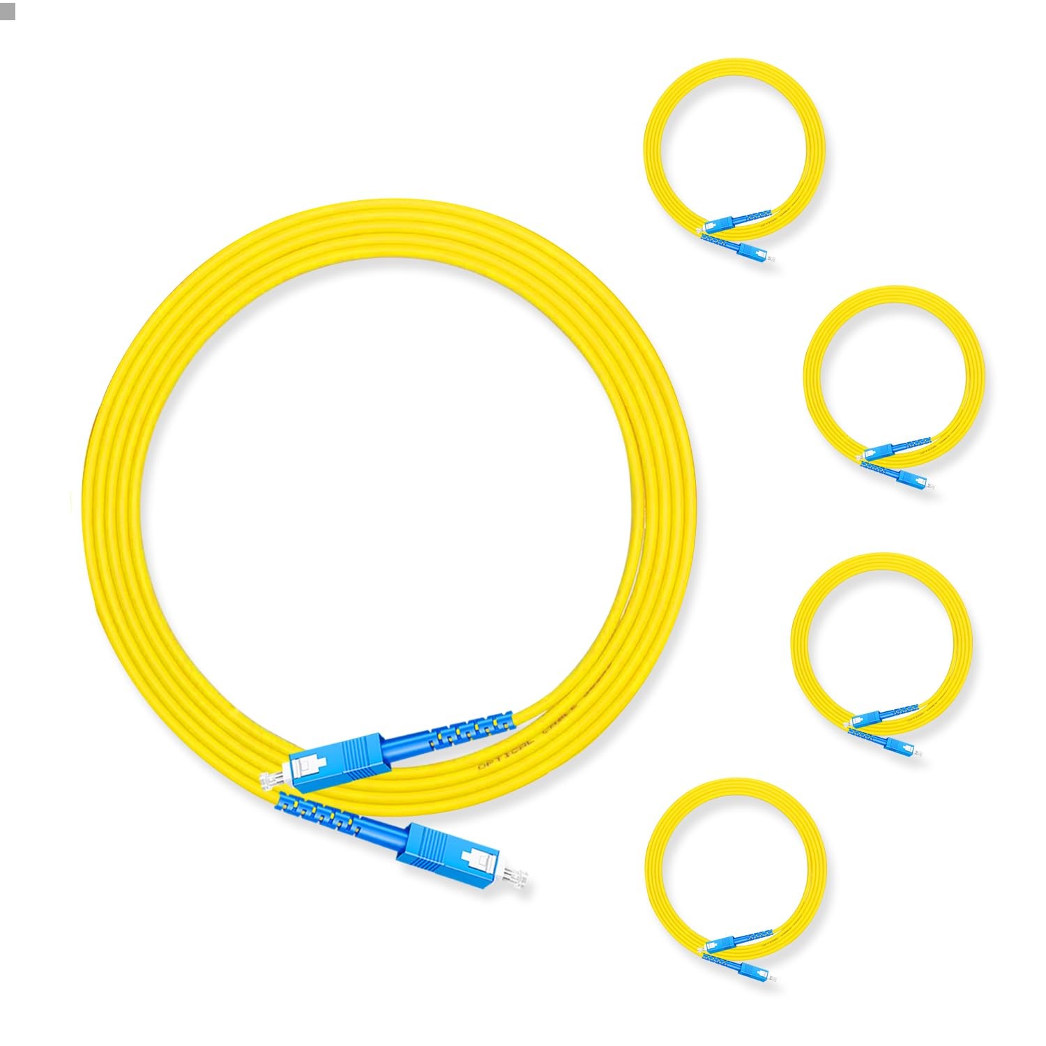 5 PCS 3 Meter Fiber Optic Patch Cord SC/UPC Simplex Single Mode OS2 Cable