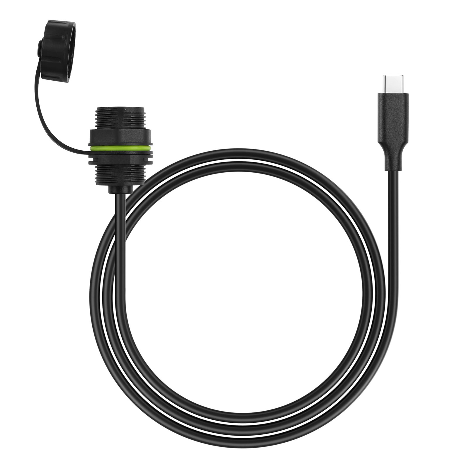PNGKNYOCN USB C to C Threaded Mount Waterproof Cable,IP68 Type Black
