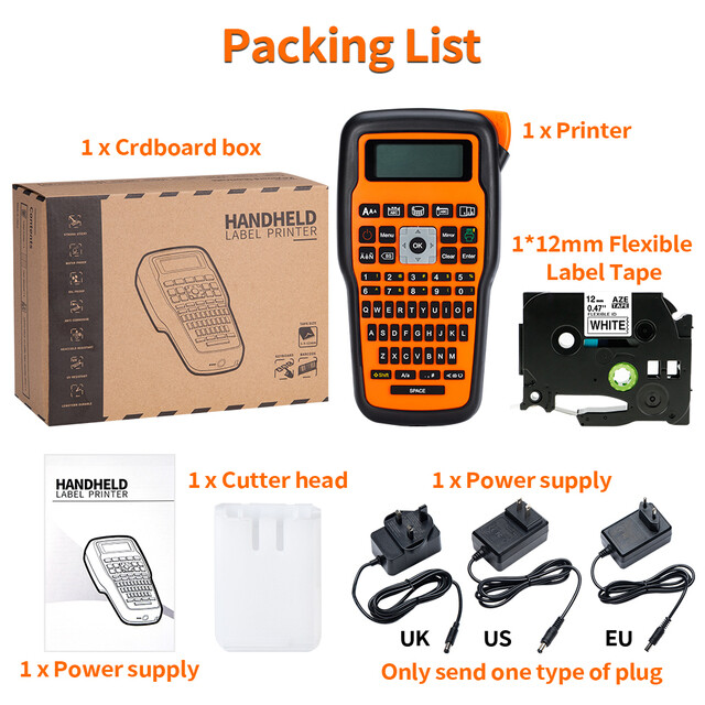 Industrial Label Maker E1000 PRO Printer for Brother P-Touch TZe-231 12mm Tape
