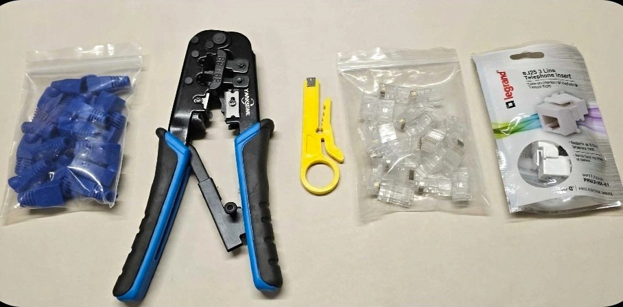 RJ45 Ethernet Pass-Through Crimping Tool Kit Cat5, Cat6, Cat7