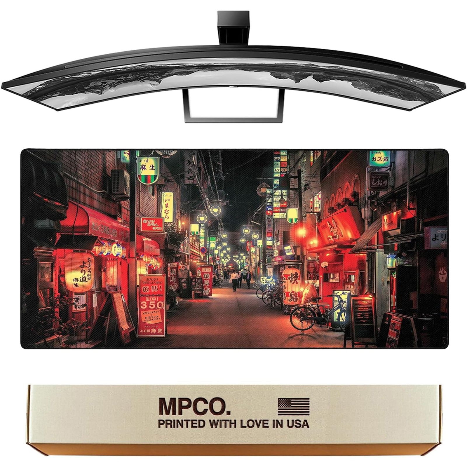 MPCO. Original Large Gaming Desk Mat – 36" x 17" Aeroglyde Neon Nightlife Ful...