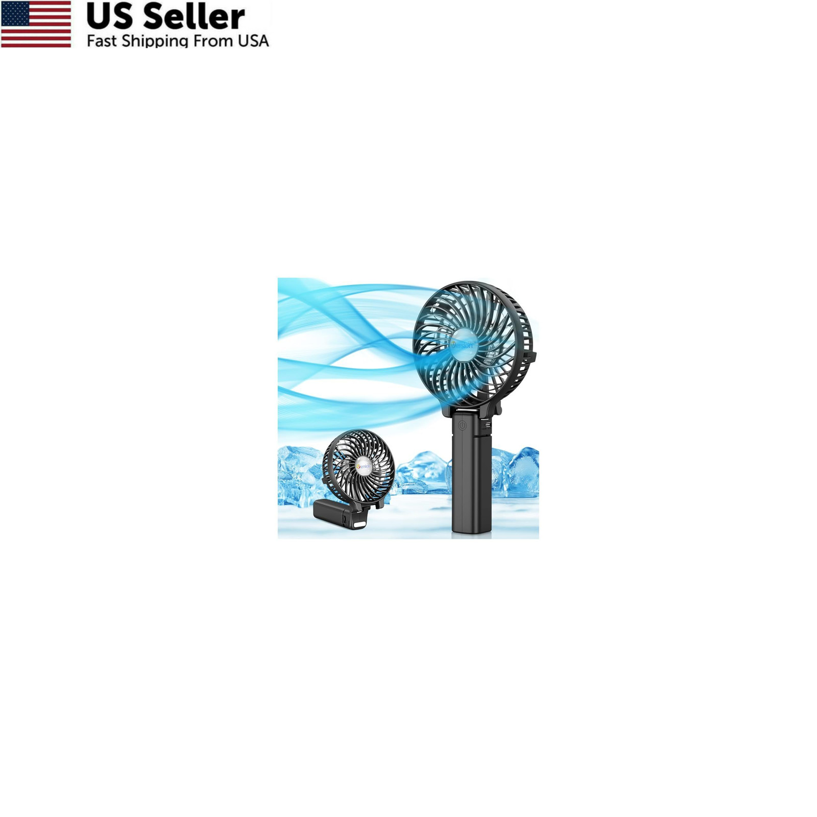 VersionTECH. Portable Handheld Fan, 4.5"x 2.8"x 4.1", Black