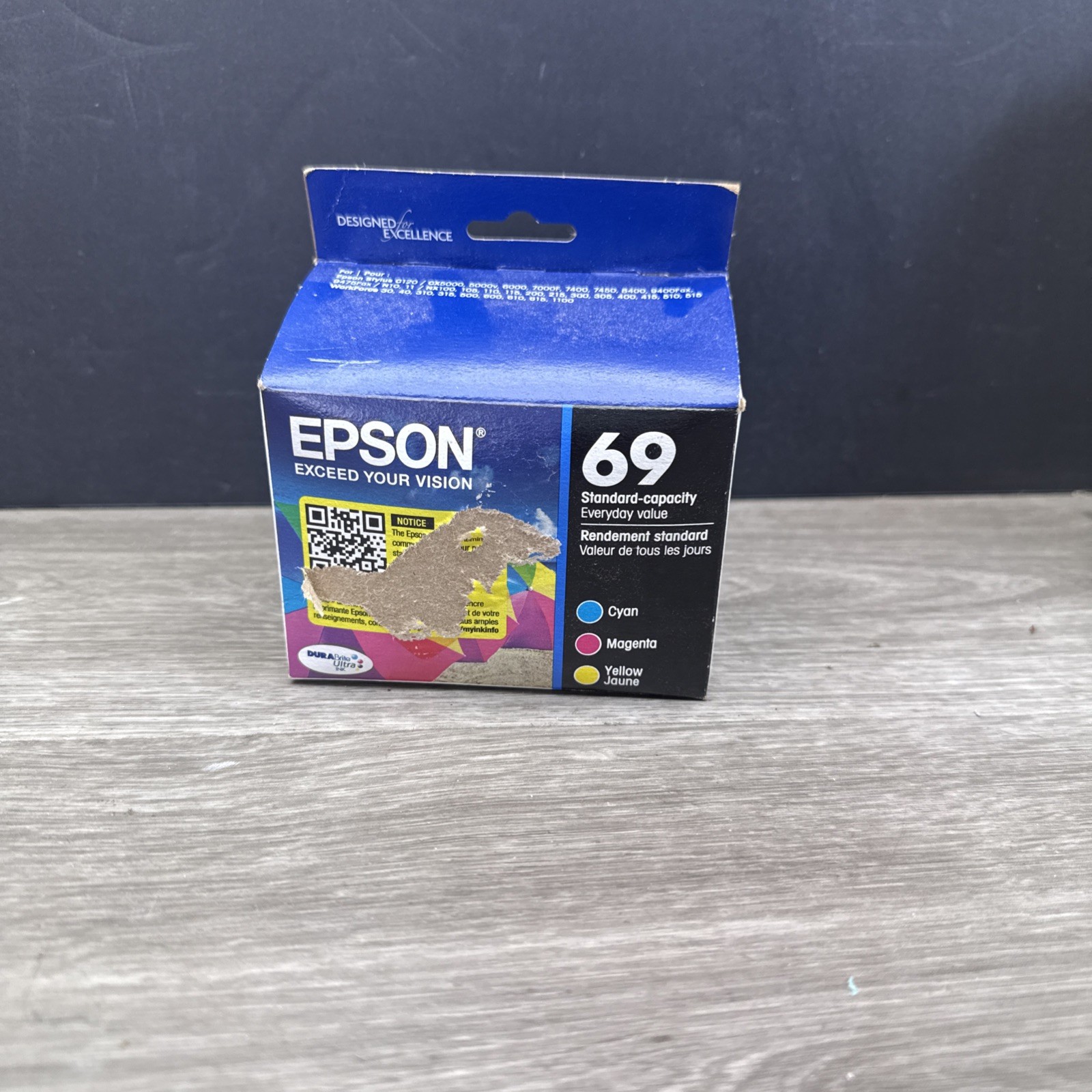 Epson 69 Black Cyan Magenta Yellow Ink Set T069120-BCS Genuine OEM EXP 06/28