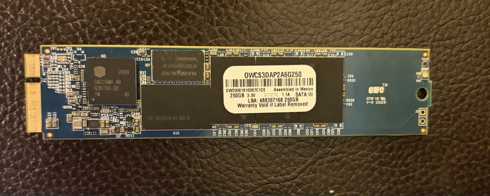 250GB OWC Aura Pro 6GSSD / Flash Internal Drive Upgrade For 2012 MacBook Air
