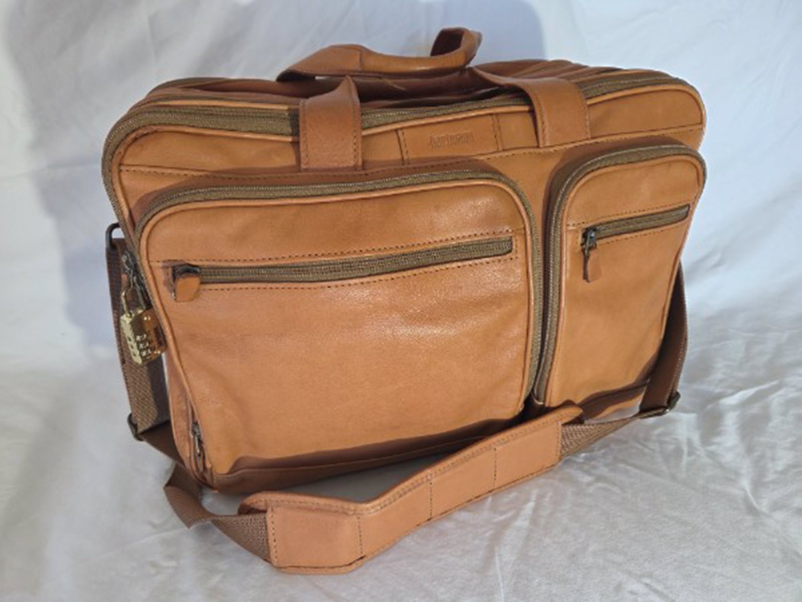 Hartmann Leather Mobile Office Organizer Laptop Briefcase Expandable w Sleeve