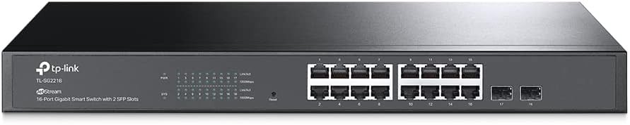 TP-Link JetStream 16-Port Gigabit Smart Switch with 2 SFP Slots TLSG2218