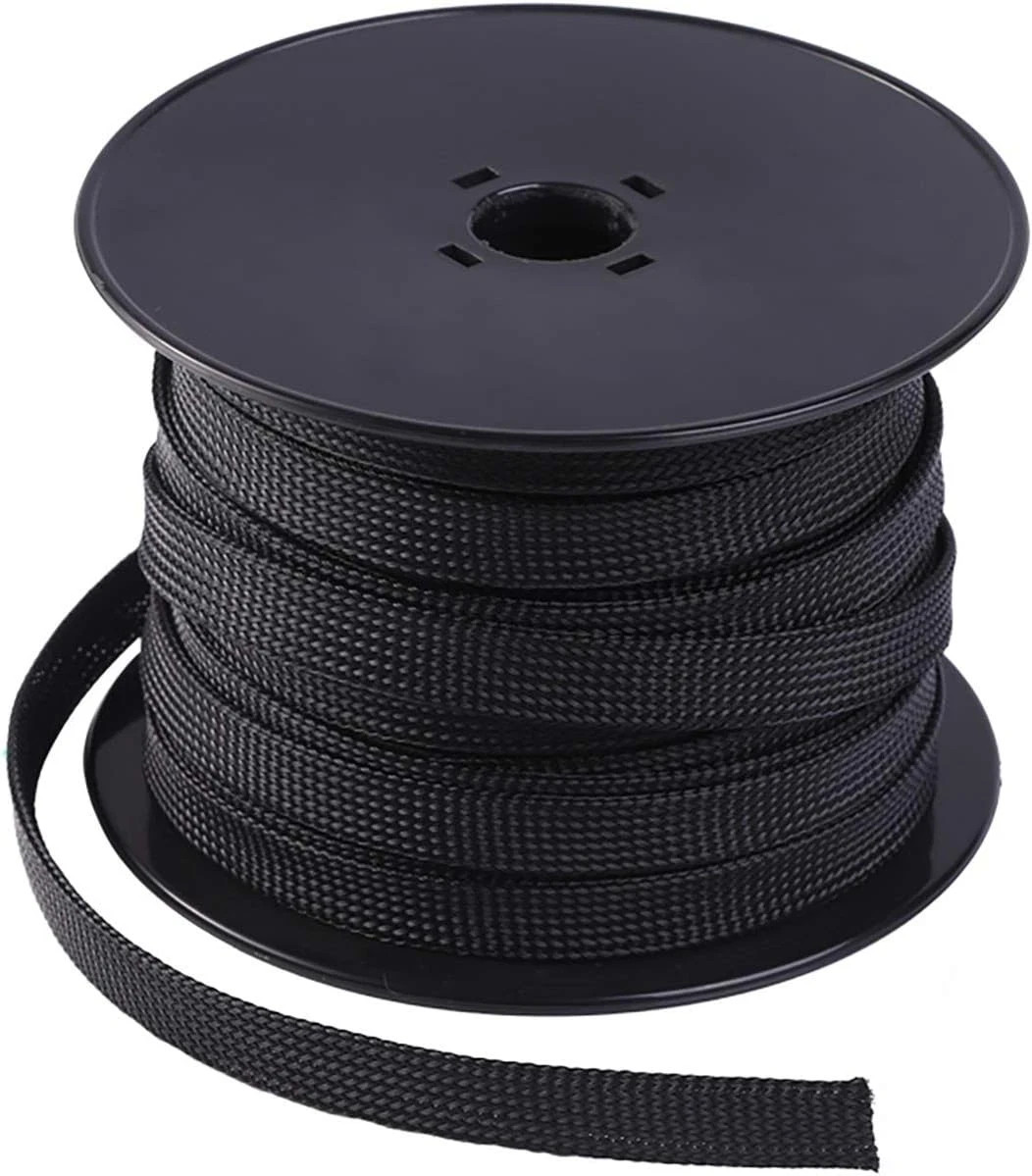 Keco 100Ft – 1/2 Inch PET Expandable Braided Cable Sleeve – Wire Sleeving for Au