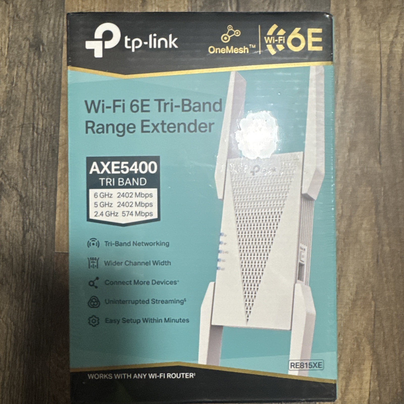 TP-LINK AXE5400 Tri-Band Mesh Wi-Fi 6E Range Extender - White (RE815XE)