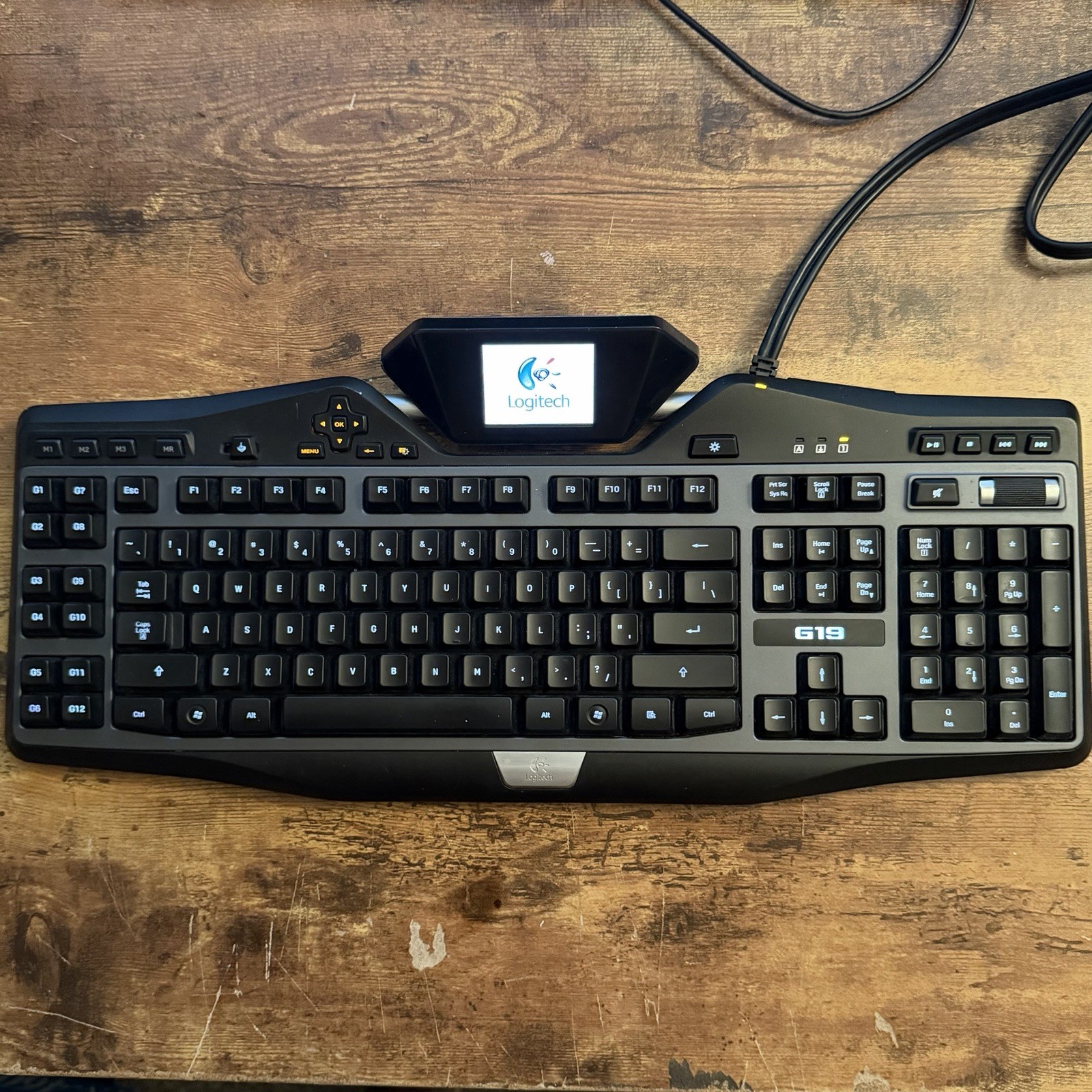 Logitech G19 Programmable LCD Gaming Keyboard with power Supply PLEASE READ