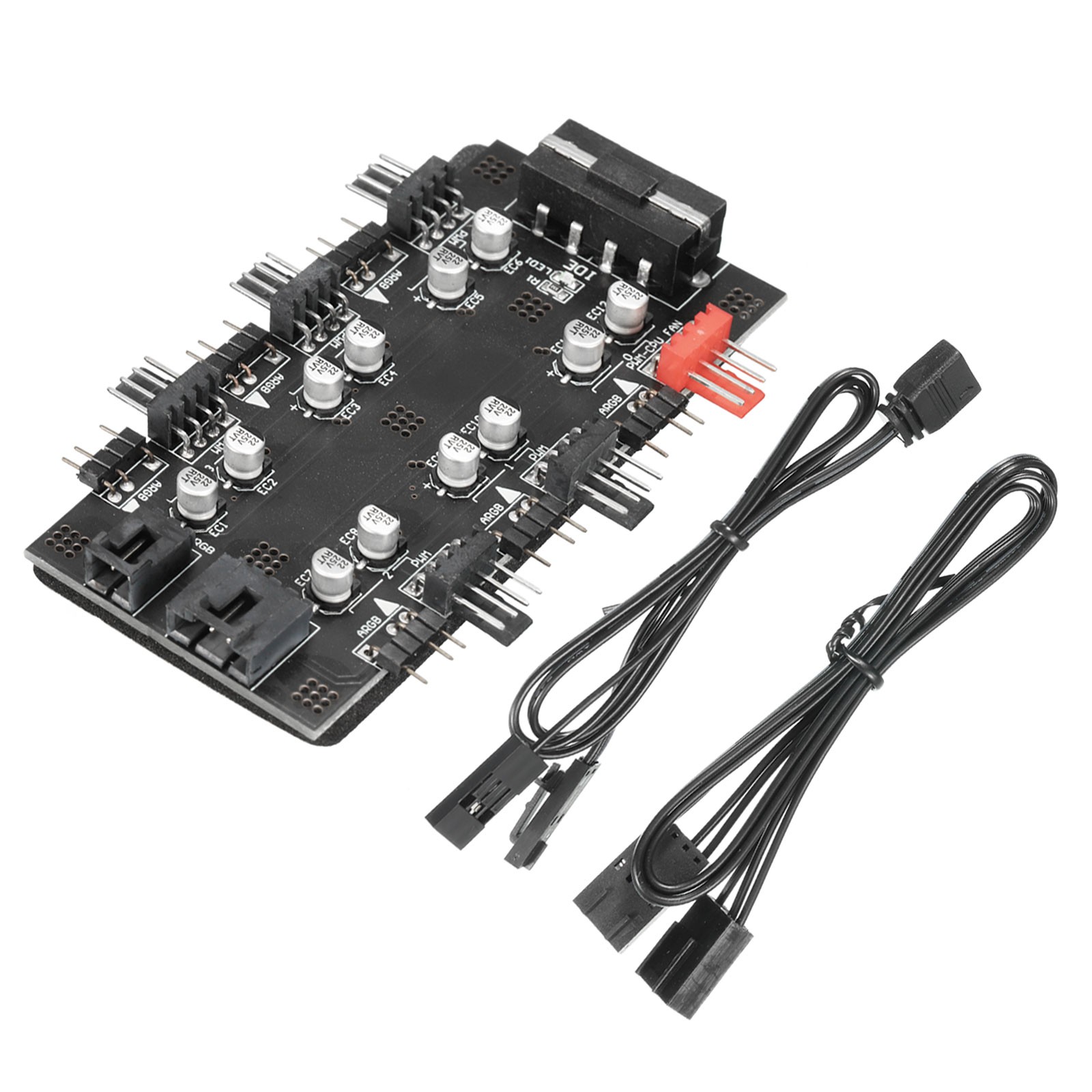 PWM Driver Module 3Pin 4Pin 5V Cooling Fan Hub 1 to 6 Port Adapter Card IDE Port