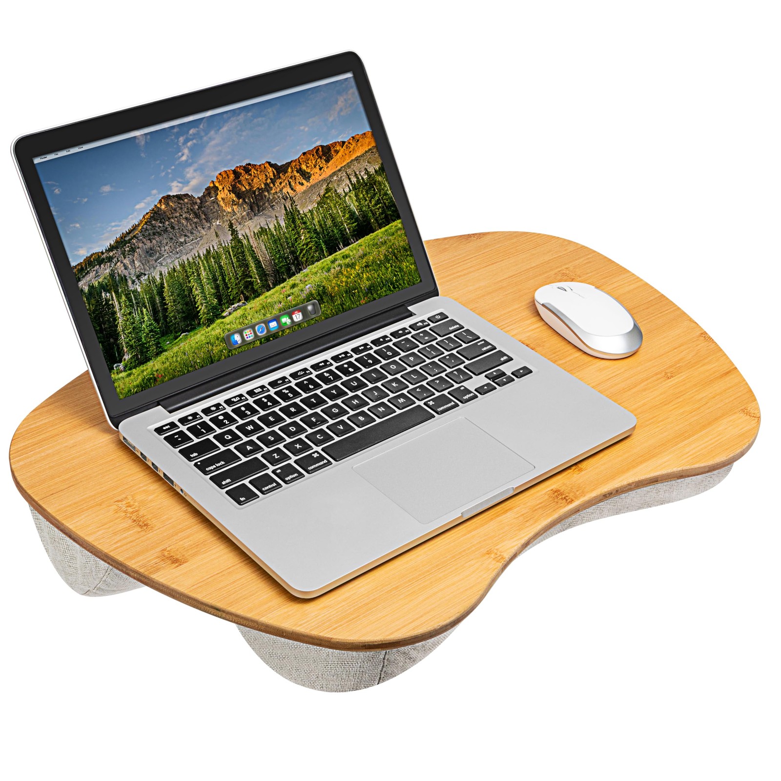 LAPGEAR Extra Large Bamboo Lap Desk - Natural - Fits up to 17.3 Inch Laptops ...