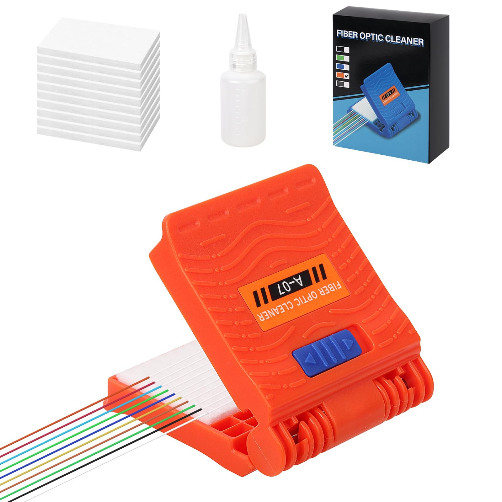 Fiber Optic Cleaning Wipe Clip, Multi-Core Tool, 10 Nano Pads (Orange) | Repl...