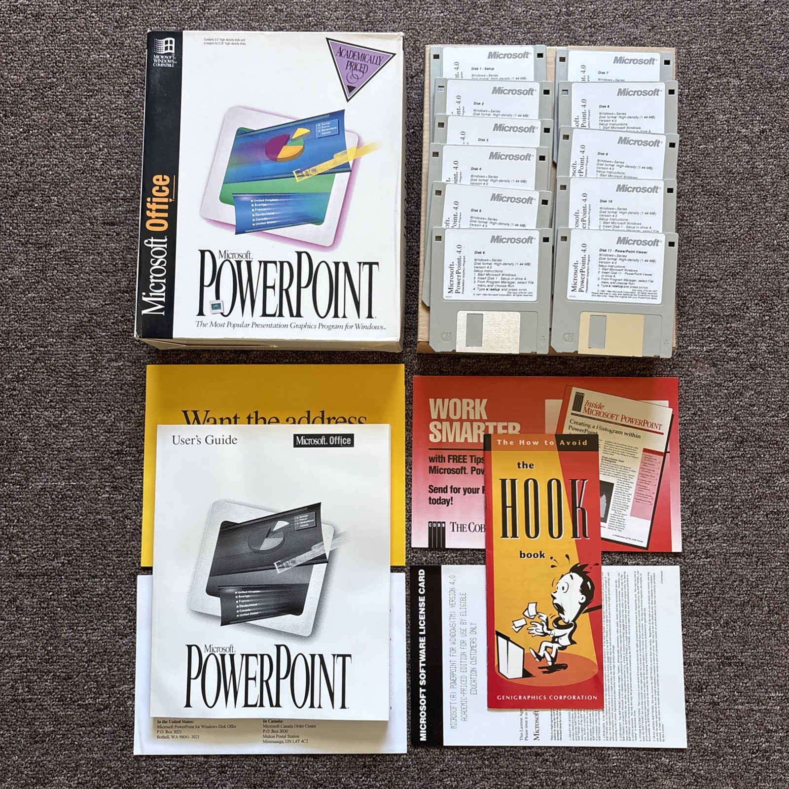 Microsoft PowerPoint 4.0 For Windows 95 Floppy Disk 3.5" Vintage Software PC