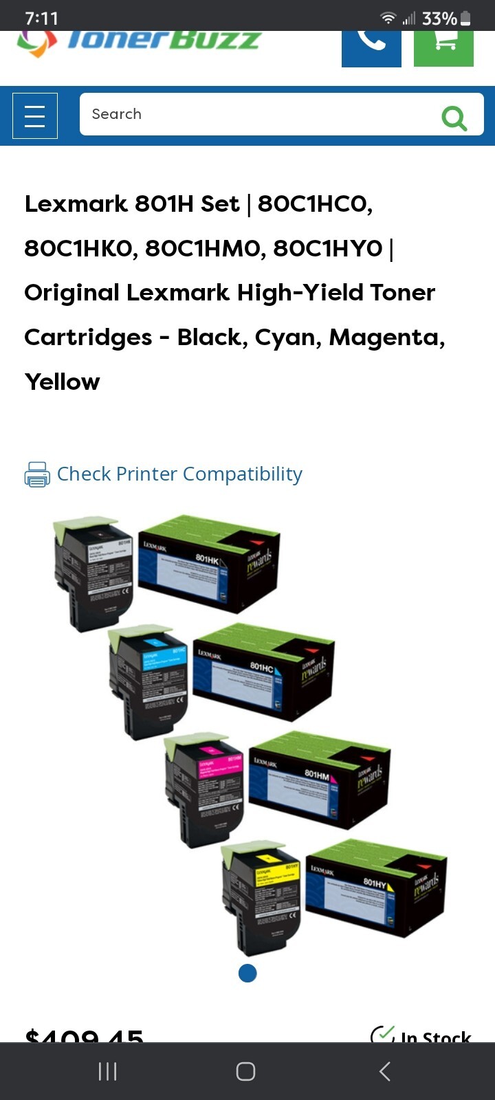 Lexmark 801H complete set