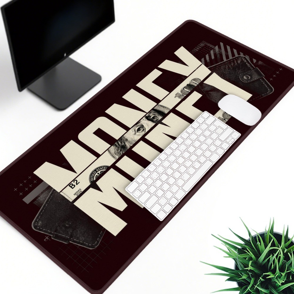 DOS Large Gaming Mouse Pad Compatible for PC/Laptop Desk with Money Dollar Des