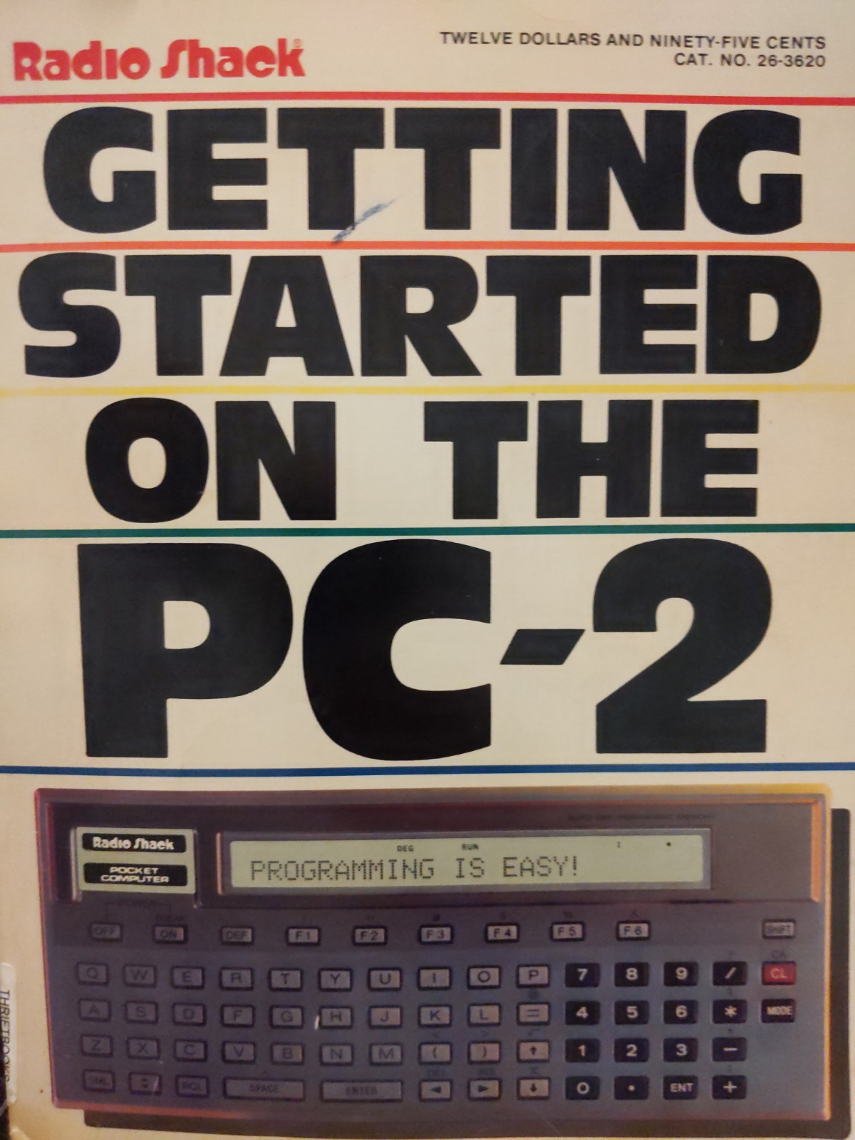 GETTING STARTED ON THE PC-2 Computer Book  Manual Radio Shack 26-3620 VTG 1983