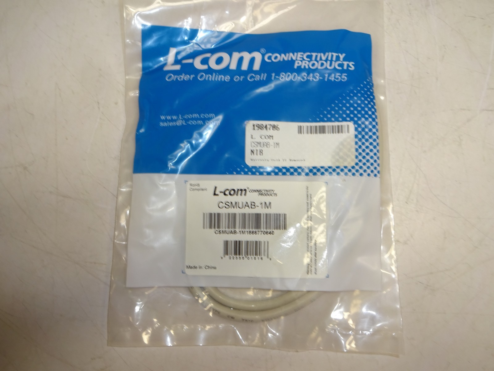 L-COM CSMUAB-1M USB COMPUTER CABLE