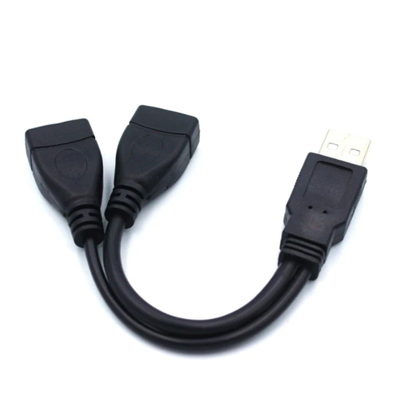 USB 2.0 A Male to Dual USB Female Splitter Data Charging Power Adapter