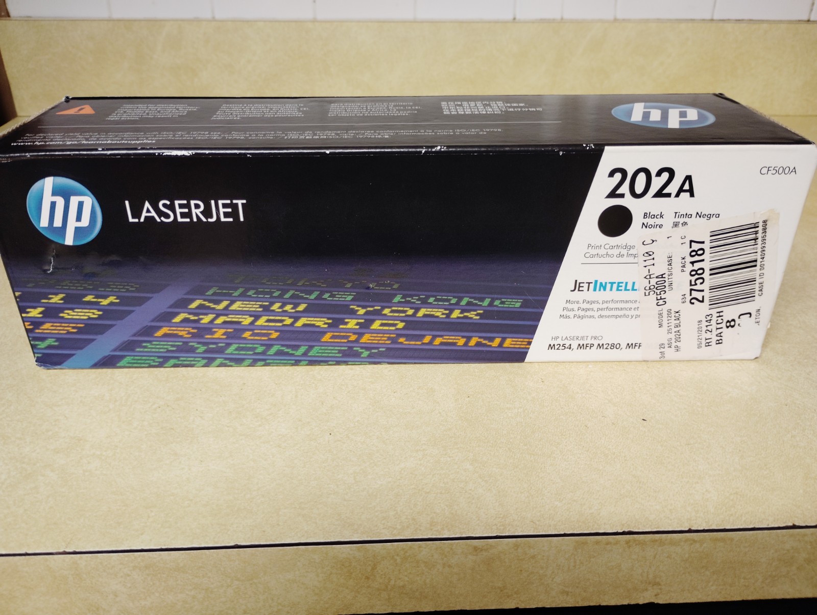 HP LaserJet 202A Black New Unopened Box CF500A. Black Print Cartridge.