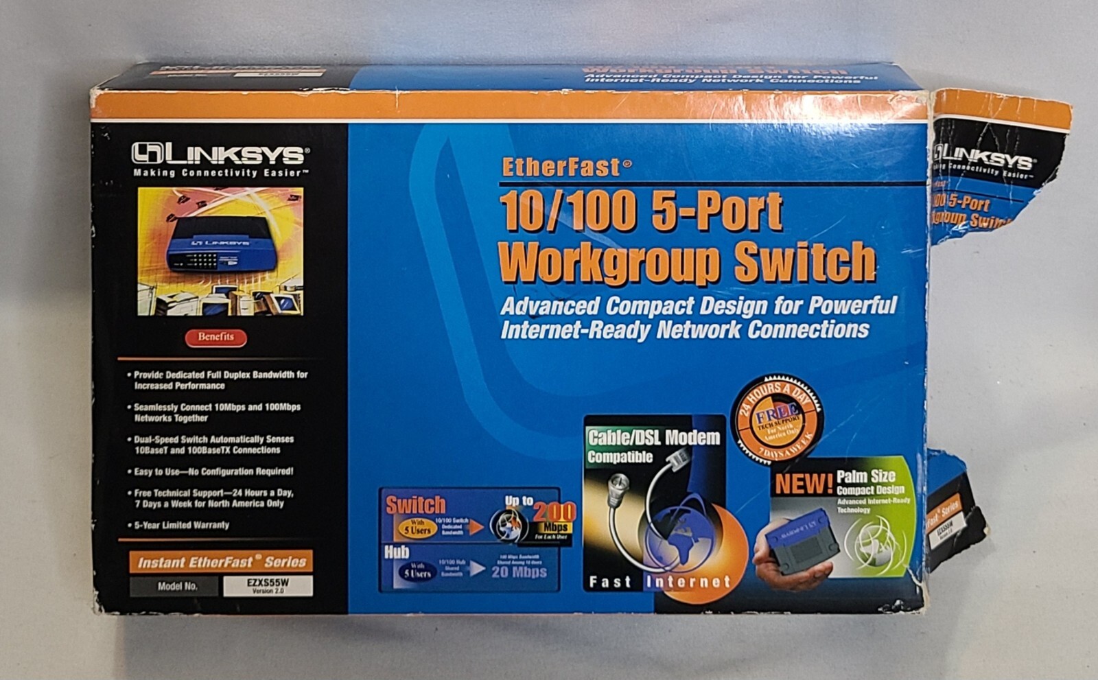 Linksys  EtherFast (EFAH05W) 5-Ports External Hub