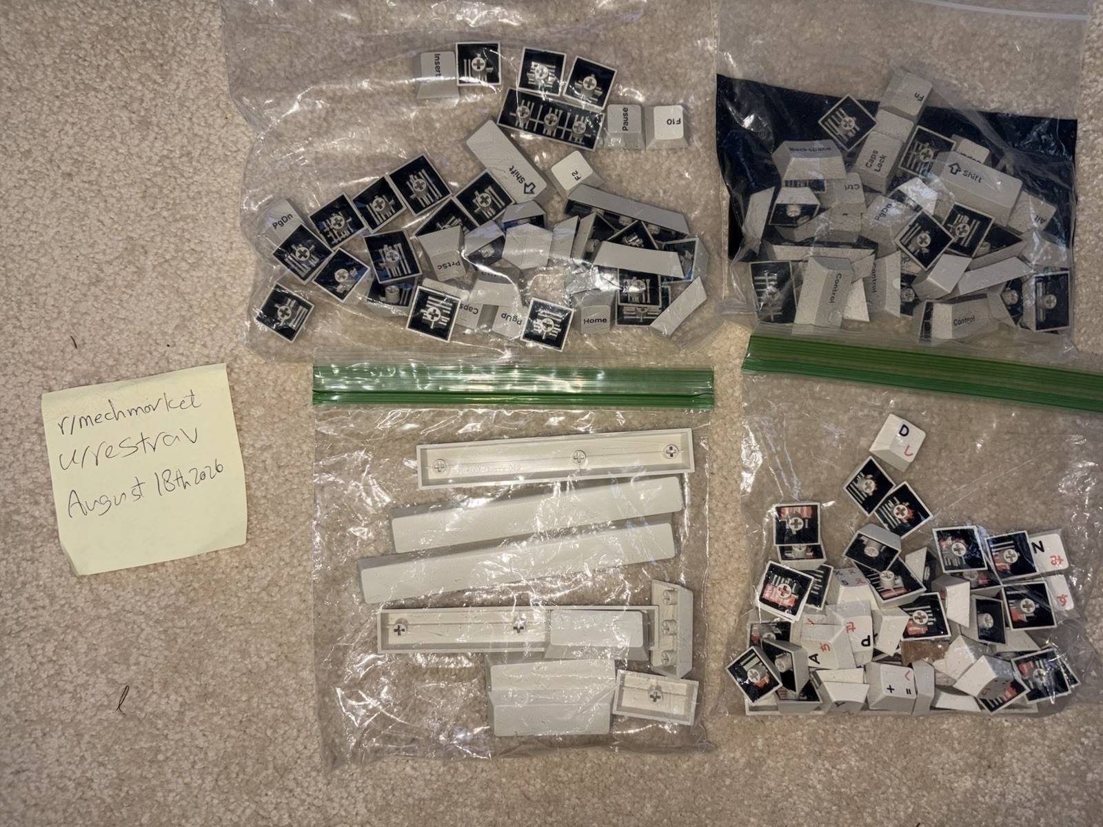 DOMIKEY VINTAGE CHERRY PROFILE KEYCAPS ABS Tripleshot Alphas + Mods + Mods Exten