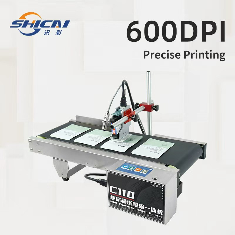 Mini Online Inkjet Printer 12.7mm with Conveyor for Carton Pouch Label QR